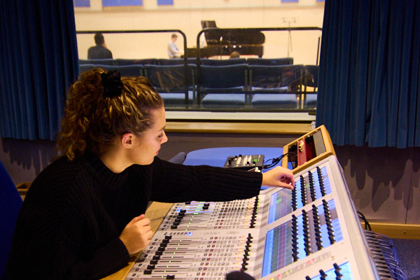 Student working in Studio 1 at the University