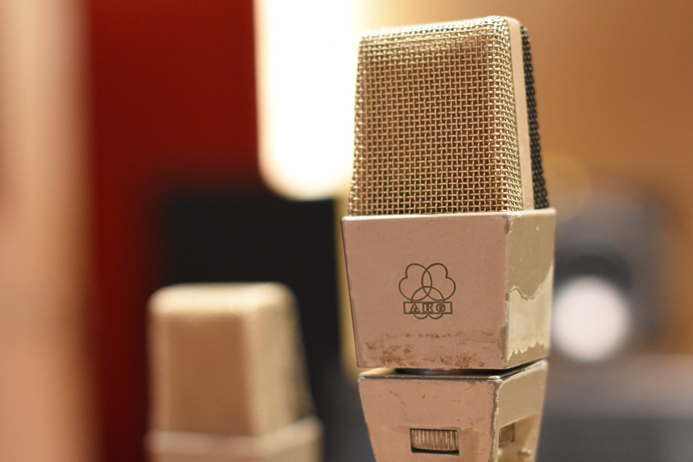 Two AKG C12A valve microphones