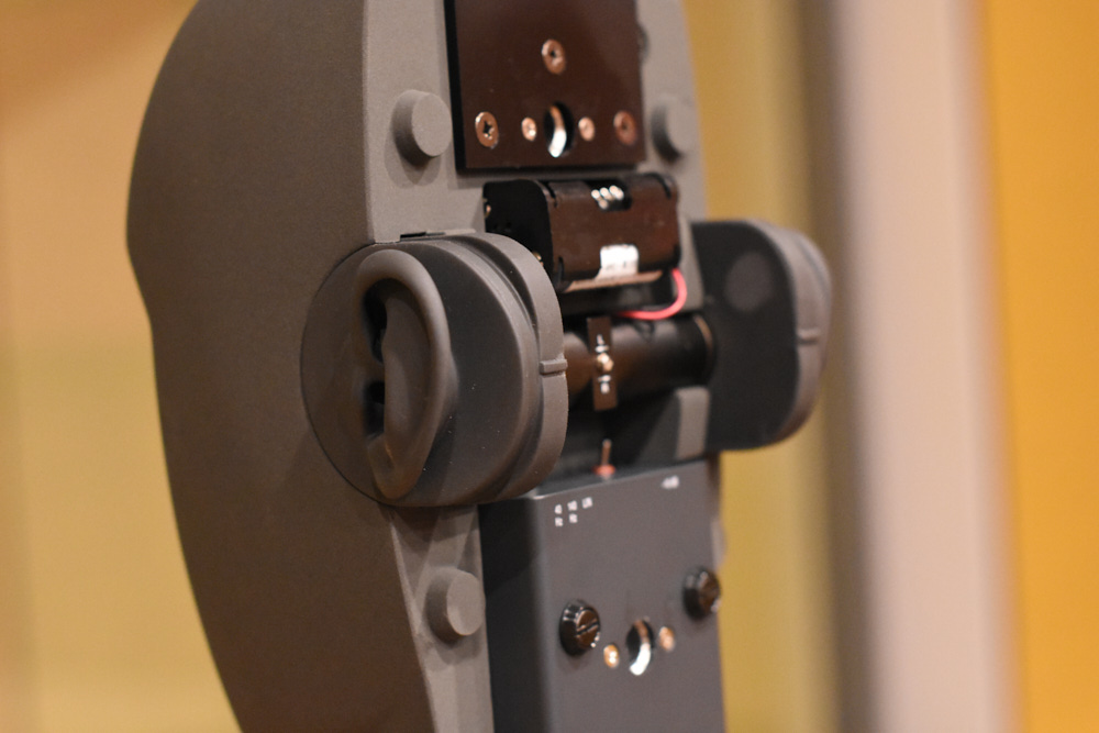 Inside of Neumann KU100 dummy head microphone