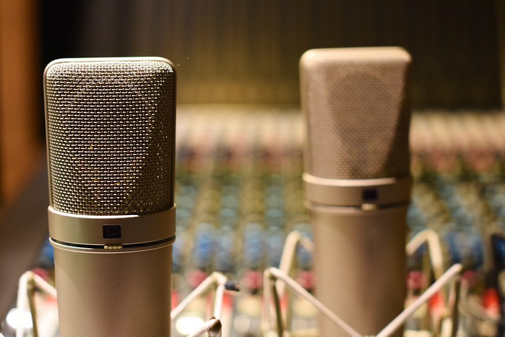 Two Neumann U87Ai condenser microphones