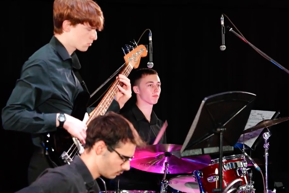 Jazz band recording in Studio 1